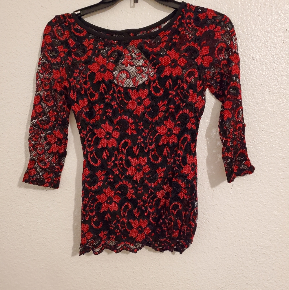Lace see through shirt